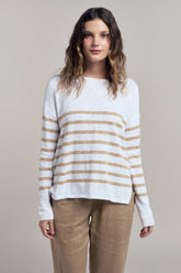 Bobbie Top - Beige/white